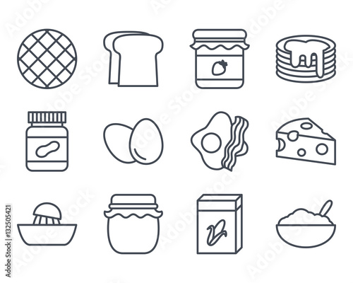 Breakfast Food Icon Outlined