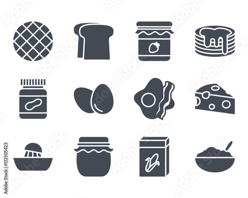 Breakfast Food Icon Silhouette
