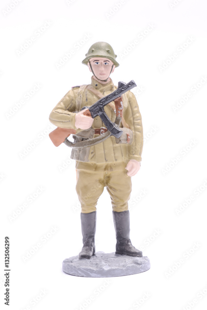 Tin Soldier ordinary trooper isolated on white Tin Soldier ordinary trooper isolated on white