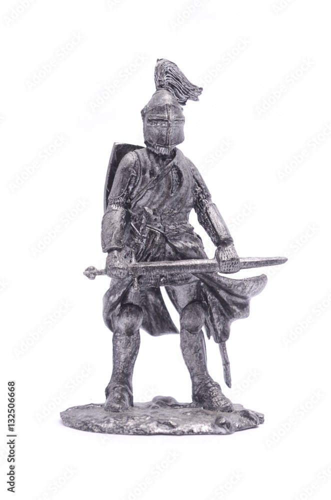 Obraz premium tin soldier medieval knight isolated on white