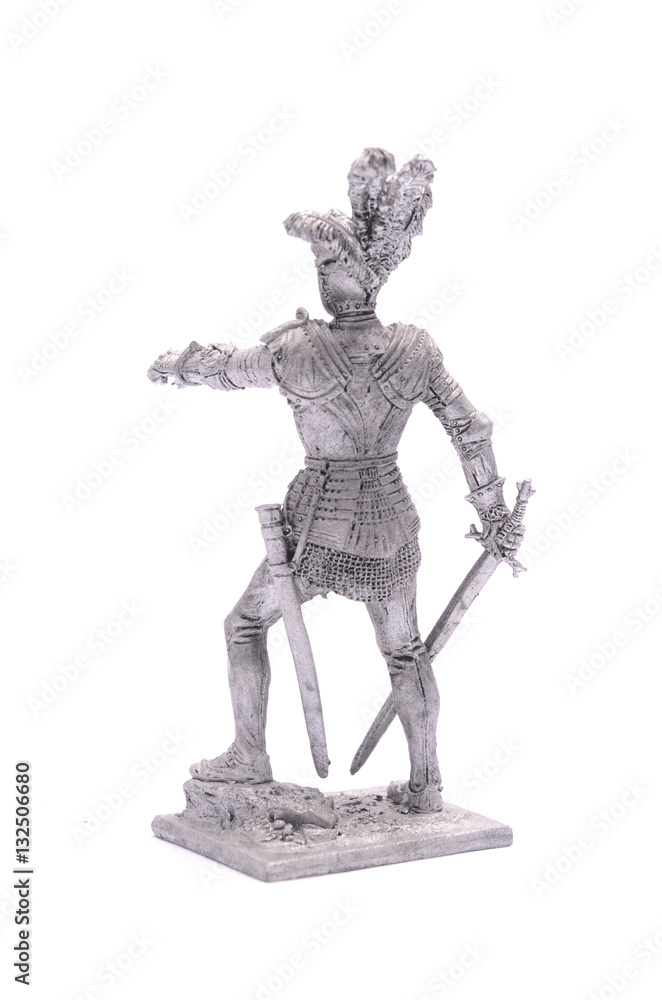 tin soldier medieval knight isolated on white tin soldier medieval knight isolated on white