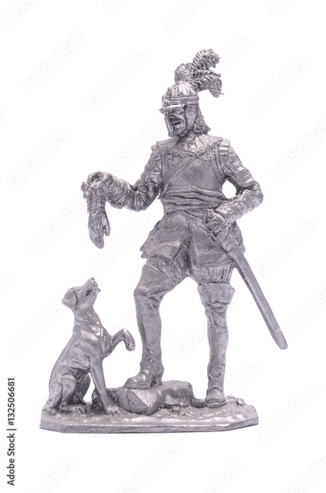 tin soldier medieval knight isolated on white tin soldier medieval knight isolated on white