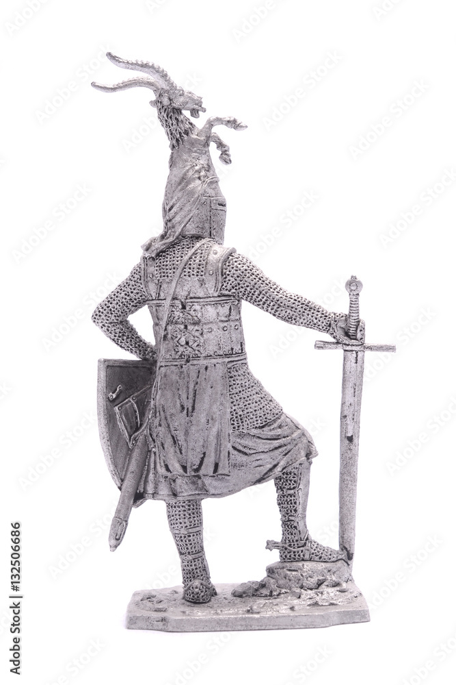 tin soldier medieval knight isolated on white tin soldier medieval knight isolated on white