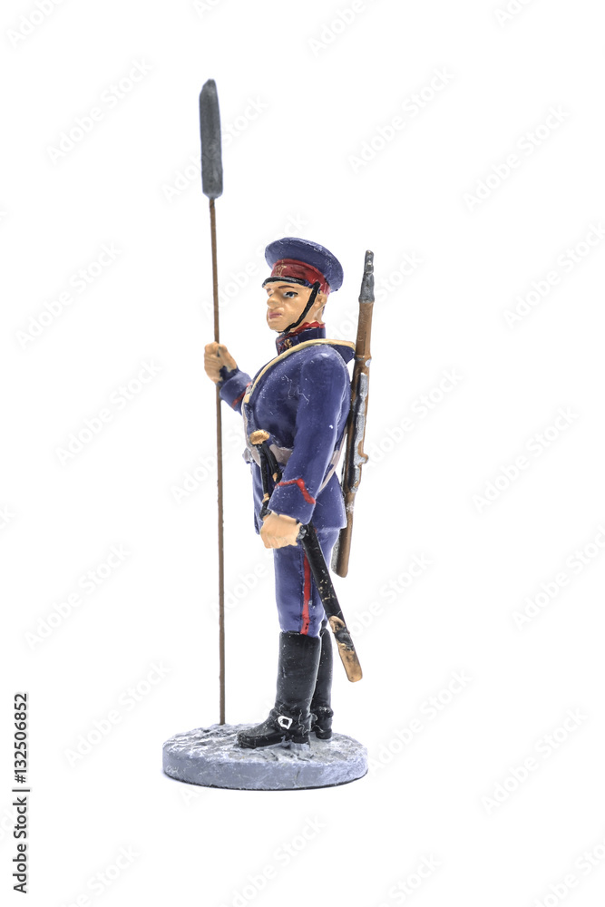 Tin Soldier USSR artillery 1943 isolated on white Tin Soldier USSR artillery 1943 isolated on white