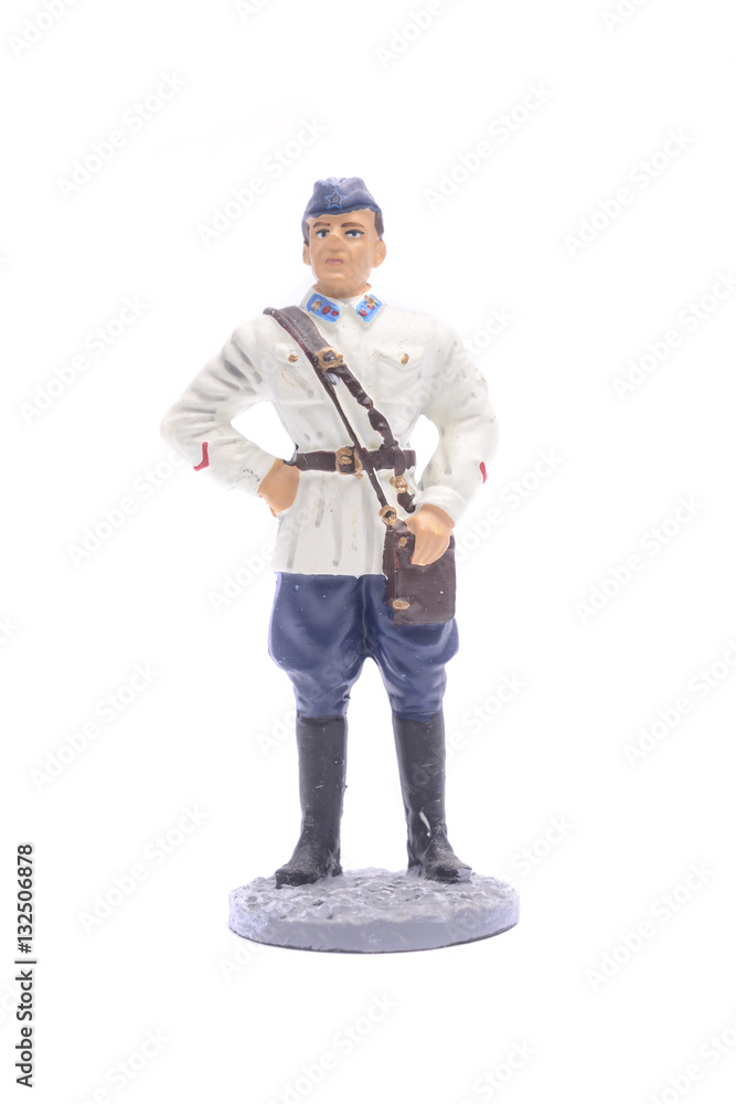 Tin Soldier captain air force, 1940-41 isolated on white Tin Soldier captain air force, 1940-41 isolated on white