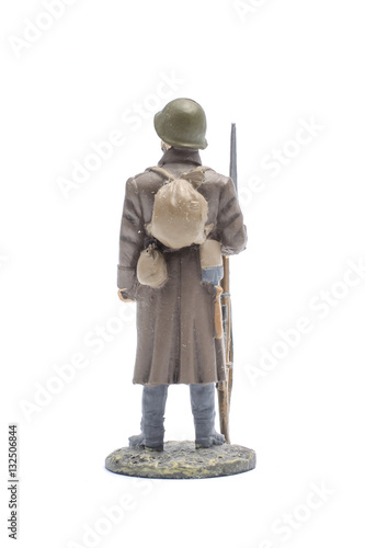 Φωτογραφία Tin Soldier USSR infantryman in a helmet isolated on white
