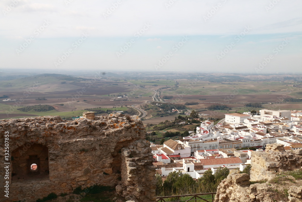 Panoramic view of the town of Medina Sidonia, Spain