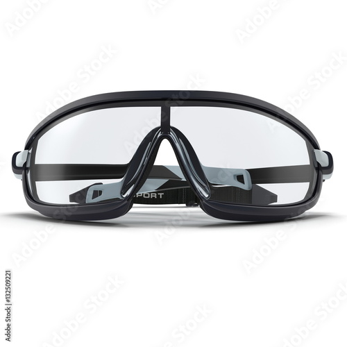 Safety Sport Glasses on white. 3D illustration