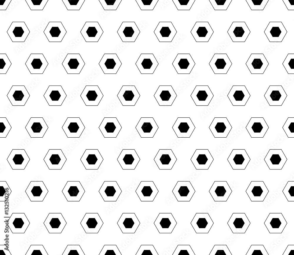 Vector seamless pattern, simple light geometric texture with small linear hexagons, abstract black & white minimalist background. Monochrome repeat backdrop. Design element for prints, decor, textile Vector seamless pattern, simple light geometric texture with small linear hexagons, abstract black & white minimalist background. Monochrome repeat backdrop. Design element for prints, decor, textile