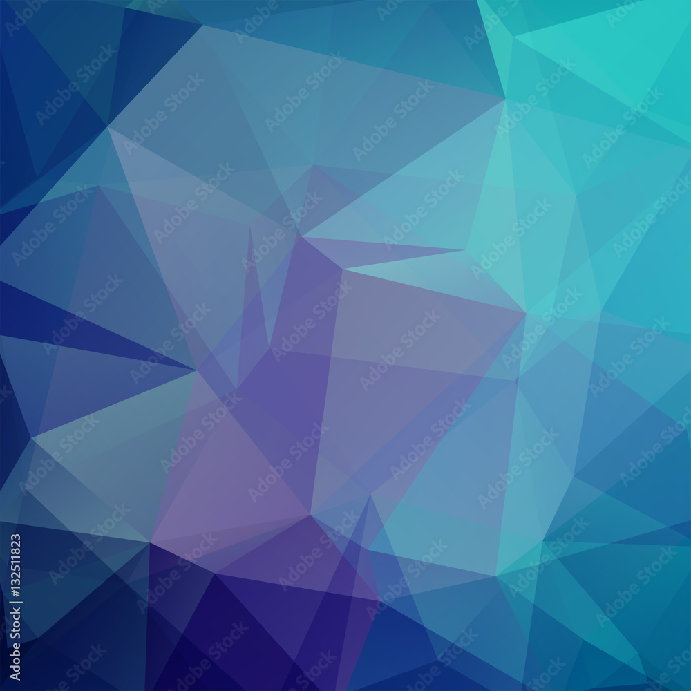 Abstract background consisting of blue, purple triangles. Geometric design for business presentations or web template banner flyer. Vector illustration