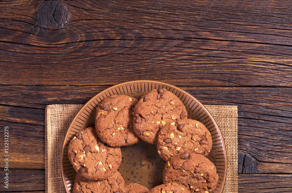 Chocolate cookies with nuts Chocolate cookies with nuts