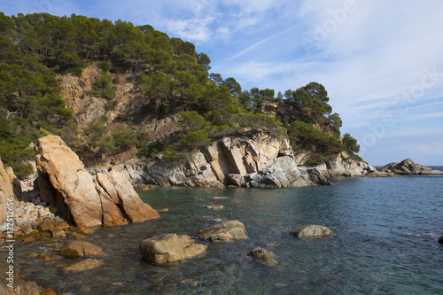 Mediterranean rocky coast. Tossa del Mar, Costa Brava, Catalonia, Spain