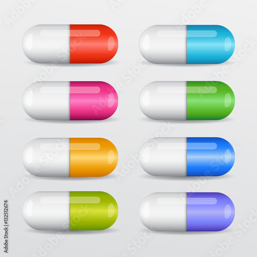 Colorful Capsules : Vector Illustration