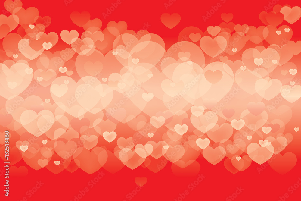 Vector of Happy Valentines Day with blinking heart and red background design.