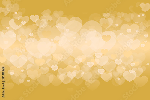 Vector of Happy Valentines Day with blinking heart and gold background design.