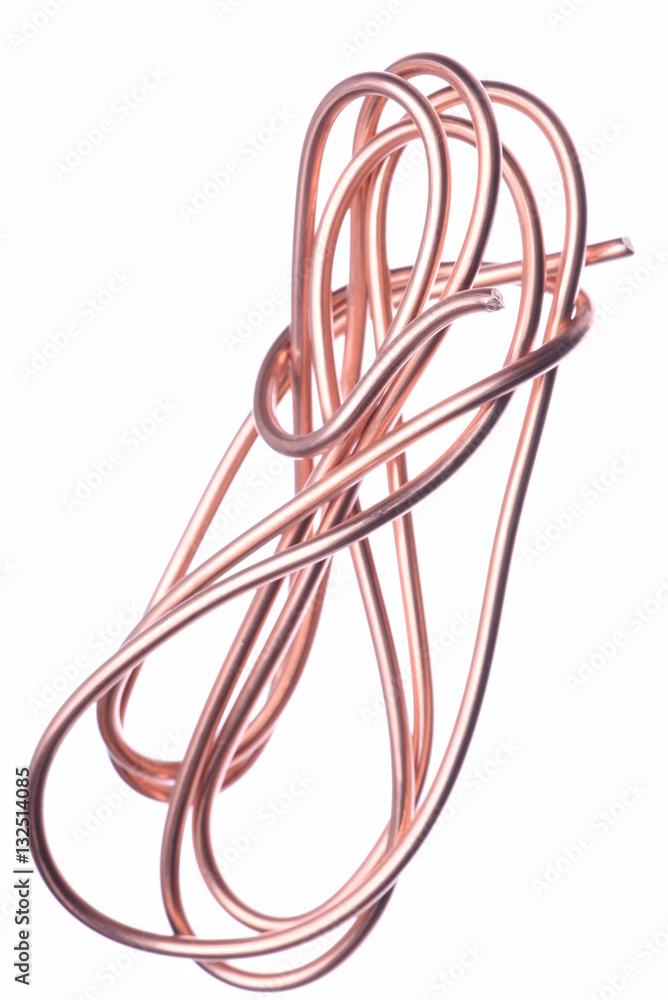 Copper wire isolated on white background Copper wire isolated on white background
