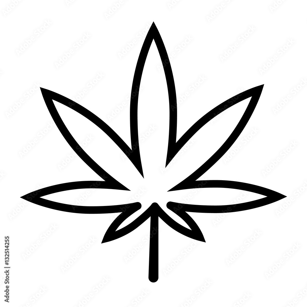marijuana leaf icon with shadow on white background marijuana leaf icon with shadow on white background