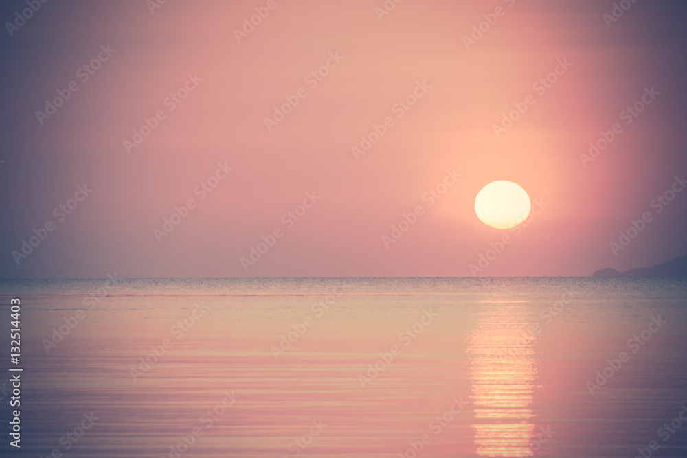 Vintage beautiful beach and sky sunset background,retro filter e
