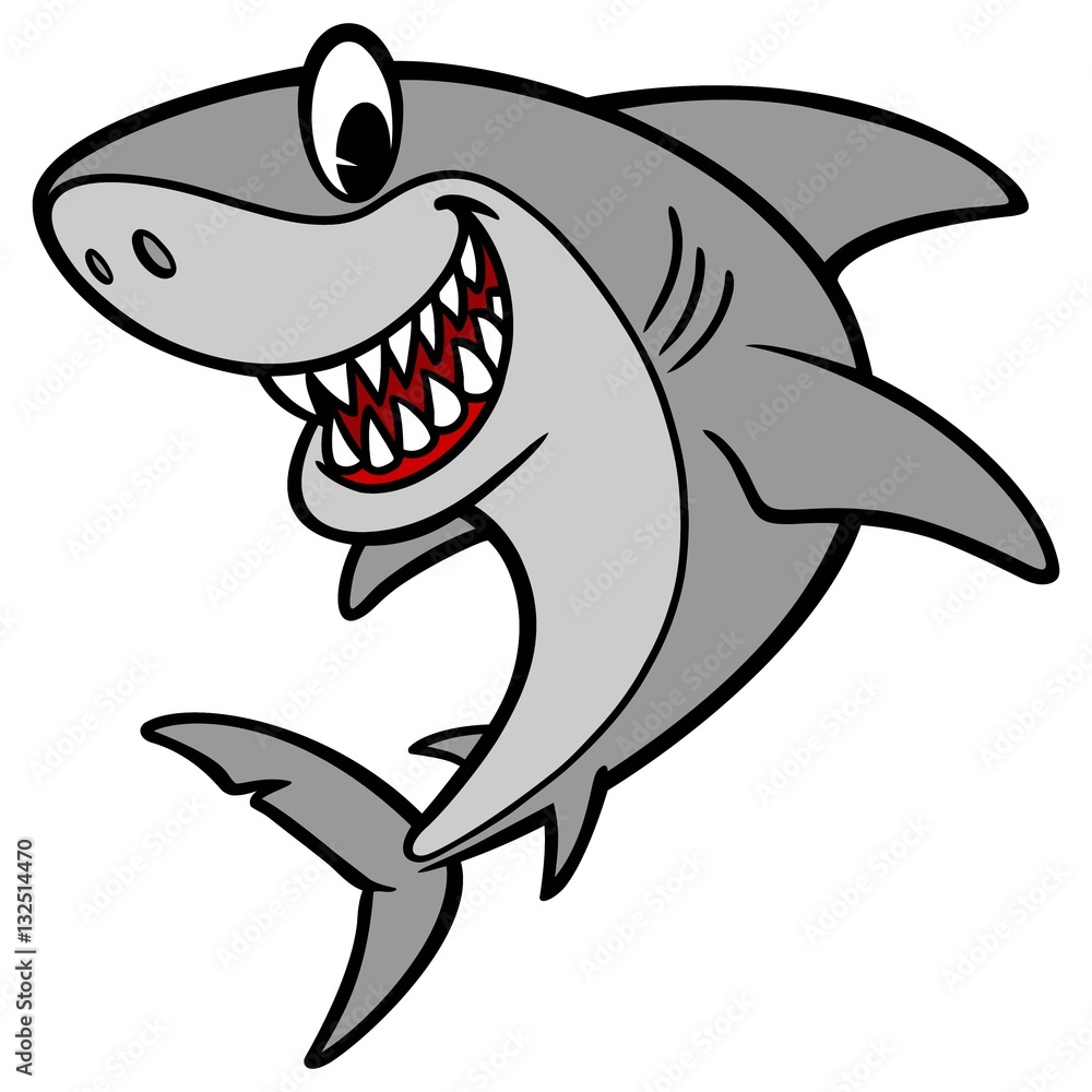 Naklejka premium Shark Cartoon Illustration