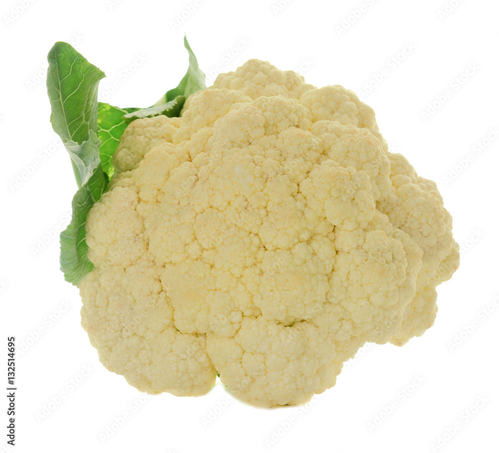 head of cauliflower isolated on white background head of cauliflower isolated on white background