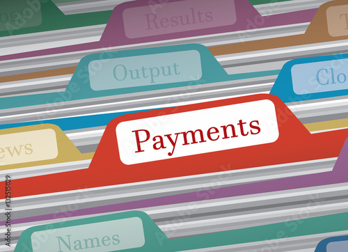Payments folder in file folders personal finance vector illustration