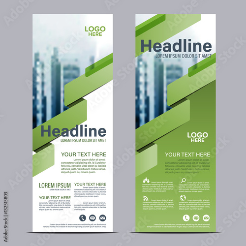 Greenery Roll up layout template mock up. flag flyer banner backdrop design. vector illustration background