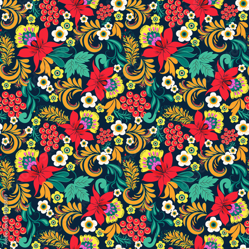  Floral seamless ethnical pattern