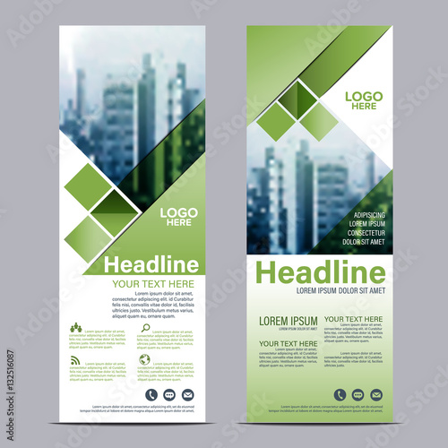 Greenery Roll up layout template mock up. flag flyer banner backdrop design. vector illustration background