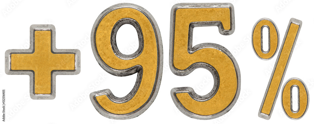 Percent benefits, plus 95 ninety five percent, numerals isolate Percent benefits, plus 95 ninety five percent, numerals isolate