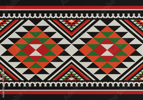 Traditional Diamonds Folk Sadu Arabian Hand Weaving Pattern