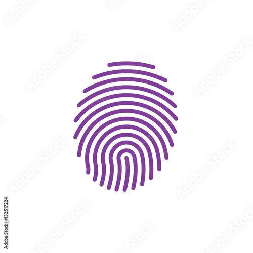 Fingerprint line icon, vector sign, linear colorful pictogram isolated on white. Symbol, logo illustration