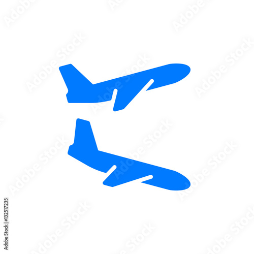 Plane landing, takeoff icon vector, filled flat sign, solid colorful pictogram isolated on white. Flight departures, arrivals symbol, logo illustration