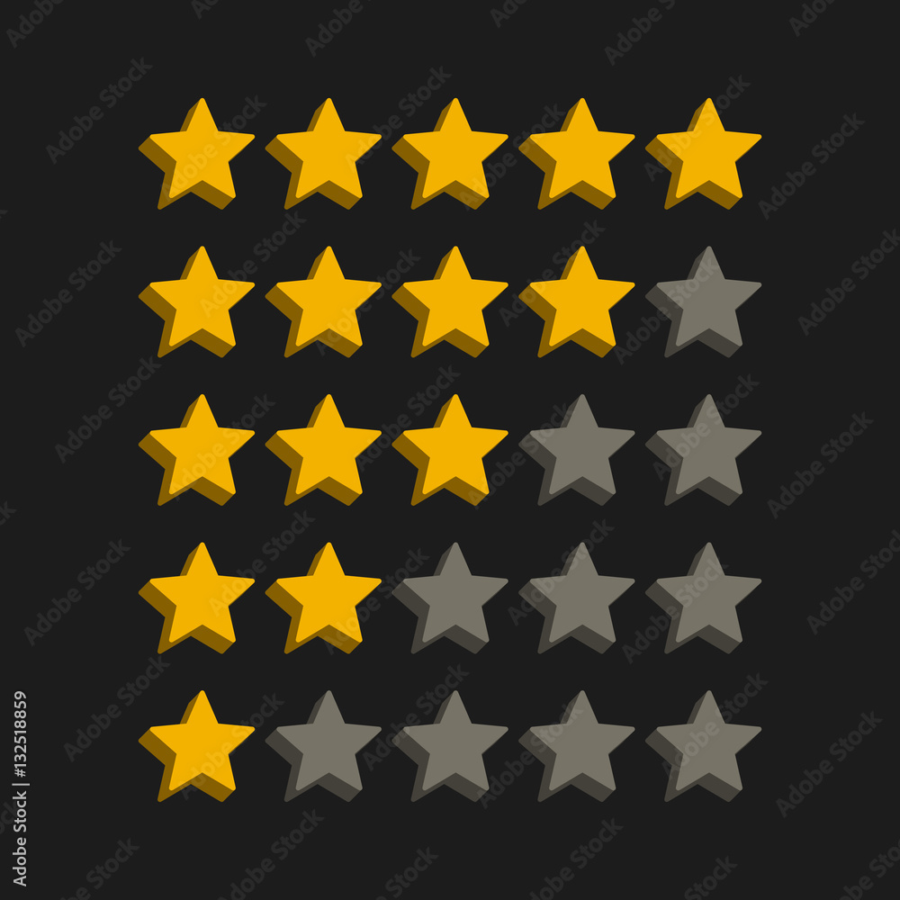 3d style star rating symbols 3d style star rating symbols