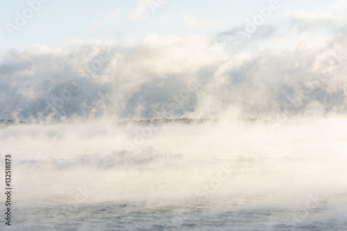 Island in a steamy water