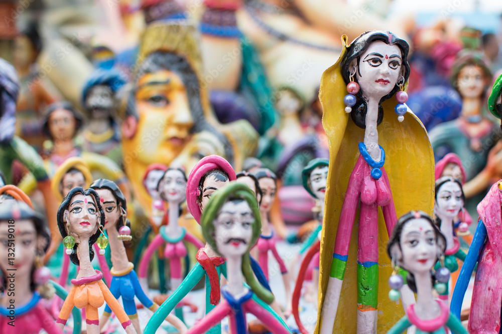 Clay made dolls , handicraft items on display , Kolkata