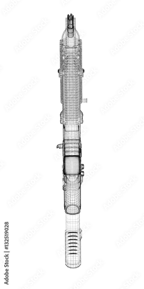 Naklejka premium Machine gun Automatic