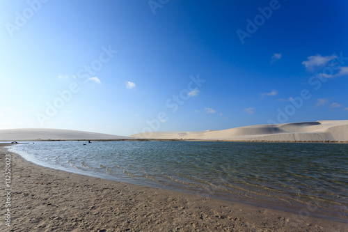 White sand dunes panorama from Lencois Maranhenses National Park