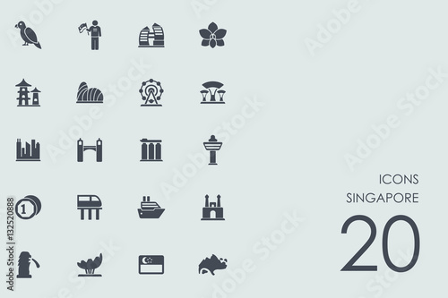Set of Singapore icons