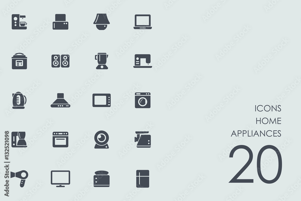 Set of home appliances icons Set of home appliances icons
