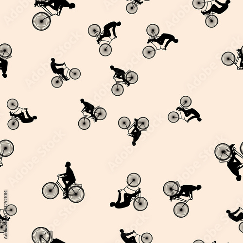 Vector illustration of a seamless pattern with the images of people active summer vacationers, flat style