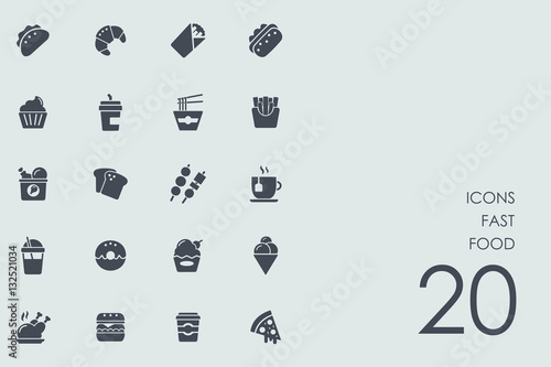 Set of fast food icons