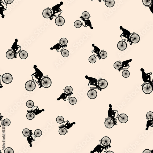 Vector illustration of a seamless pattern with the images of people active summer vacationers, flat style