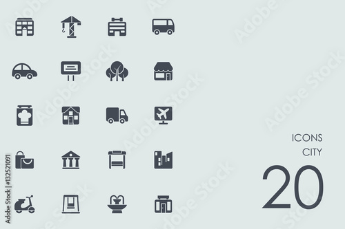 Set of city icons
