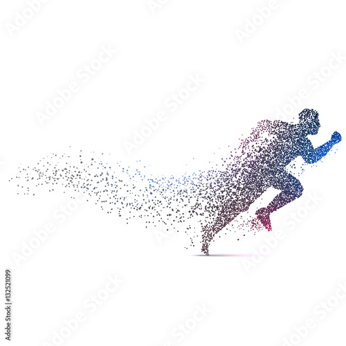 man running backgorund made with dynamic particles