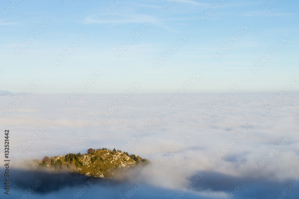 Carpet of clouds from mountain top