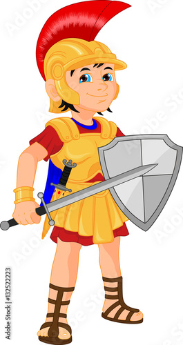 Cartoon knight boy