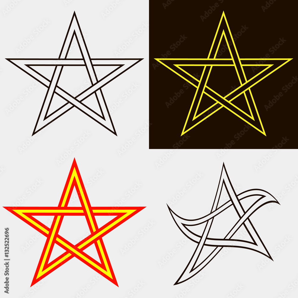 Set of five-pointed stars Set of five-pointed stars