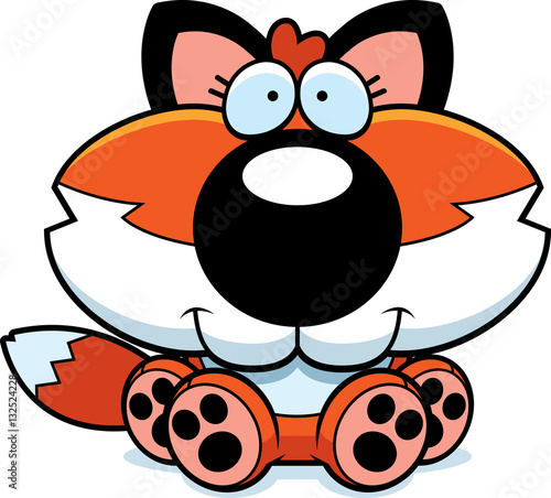 Cartoon Fox Cub Sitting