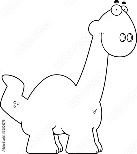 Smiling Cartoon Apatosaurus