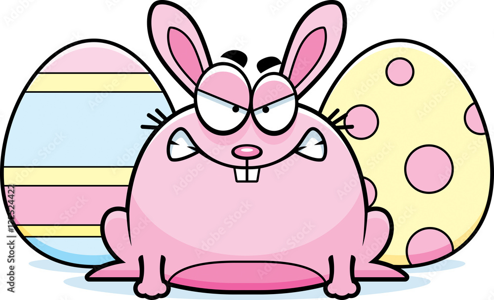 Fototapeta premium Mad Cartoon Easter Bunny